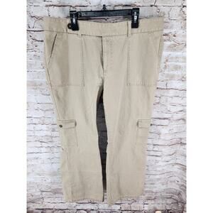Dockers Size 14 Women's Khaki Cargo Pants Flare Leg